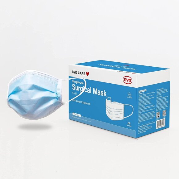 50 Masks BYD Care Single-Use Surgical Masks - Picture 1 of 2
